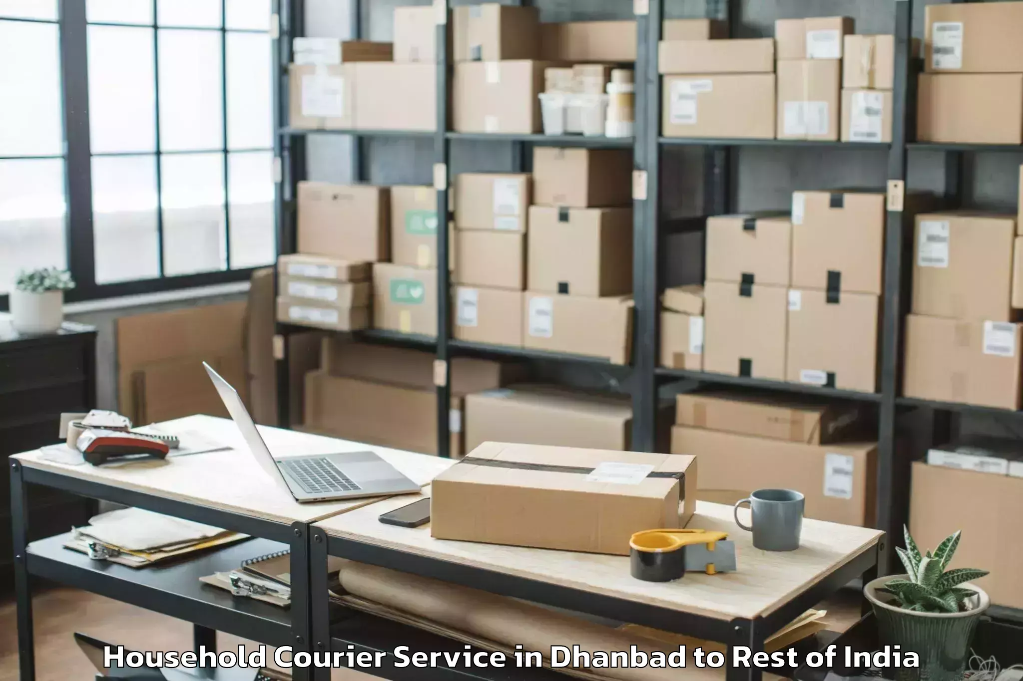 Easy Dhanbad to Sumbal Household Courier Booking